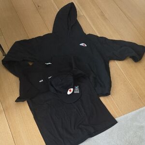 Manojo Mezcal Black Hoodie and T-Shirt Set with Hat And Pin, Xl. New